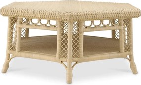 Masuta de cafea din ratan natural design LUX Saba Hexagon