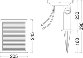 Ledvance - Panou solar hibrid ENDURA 24W/12V 2000 mAh IP67
