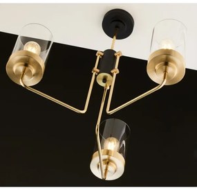 Jupiter 2087 - Lustru cu tija RAMIREZ 3xE27/15W/230V auriu/negru