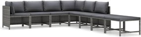 vidaXL Set mobilier de grădină cu perne, 8 piese, gri, poliratan