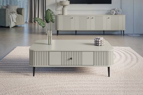 Masă de cafea Vesper 103x60 cm cu sertar - cașmir / picioare negre