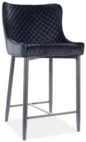 Scaun de bar Colin Velvet 2, negru