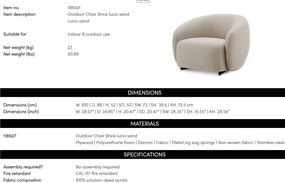 Fotoliu interior/ exterior design elegant LUX Amore, Lucio sand