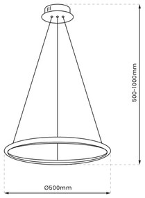 Lustră LED pe cablu ROTONDA LED/27W/230V crom mat