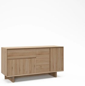 Comodă în culoare naturală cu aspect de lemn de stejar 146x76x45 cm Carpi – Marckeric