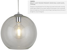 Lustra / Pendul design modern 30cm Balls crom / clar 1632CL SRT