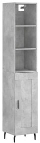 3190105 vidaXL Dulap înalt, gri beton, 34,5x34x180 cm, lemn prelucrat