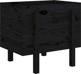 vidaXL Jardinieră de grădină, negru, 62x50x57 cm, lemn masiv pin