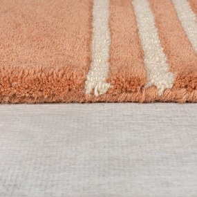 Covor teracotă țesut manual din lână 120x180 cm Lozenge Terracotta – Flair Rugs
