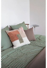 Lenjerie de pat verde/bej din bumbac satinat pentru pat de o persoană 140x200 cm Mini – Mette Ditmer Denmark