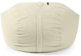 Fotoliu bean bag crem cu tapițerie din țesătură bouclé Roll 105 – SLOWDOWN
