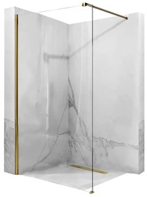 Paravan dus sticla securizata easy clean walk-in 90x200 cm, auriu periat, Mediterraneo Foxy 900x2000 mm