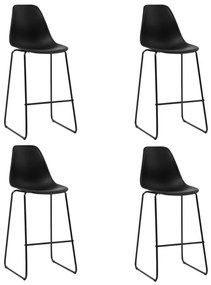 vidaXL Scaune de bar, 4 buc., negru, plastic