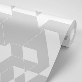 Tapet modele de puzzle în gri-alb