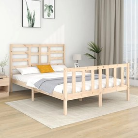 vidaXL Cadru de pat, 140x190 cm, lemn masiv