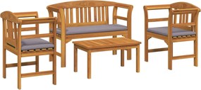 vidaXL Set de lounge cu trandafir de grădină cu pernă 4 pcs