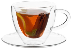 Ceaşcă termorezistentă Heart cu farfurie, 2 buc., în formă de inimă, 150 ml, HOTCOOL TYP 5
