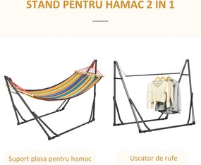 Outsunny Supporto con Amaca Autoportante Pieghevole in Cotone e Acciaio | Aosom Romania