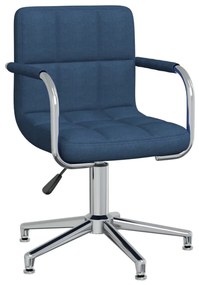 vidaXL Scaun de bucătărie pivotant, albastru, material textil