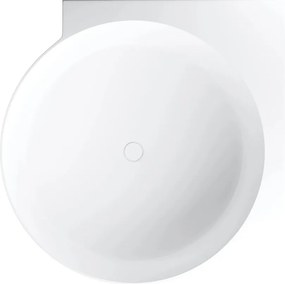 Cada pe colt asimetrica Omnires Ovo M+ compozit alb mat 120x120 cm