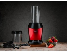 Nutri Blender Oliver Voltz OV51162DR, 1200 W, 2 pahare, Fara BPA, 1L/800 ml, Zdrobire gheata, Rosu