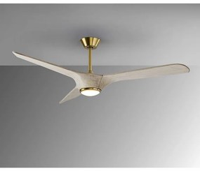 Lustra LED cu Ventilator si telecomanda, lame din lemn Alisios alb/ bronz