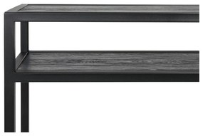 Masă consolă neagră cu blat din lemn de stejar 30x120 cm Daniël – Spinder Design