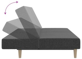 Canapea extensibila cu taburet, cu 2 locuri, gri inchis, textil Morke gra, Cu suport de picioare