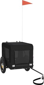 vidaXL Remorcă bicicletă animale companie, negru, textil oxford/fier