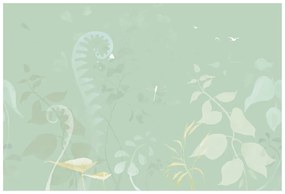 Tapet autoadeziv natura moartă plante abstracte în verde