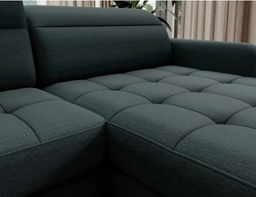 Colțar verde extensibil/cu spațiu de depozitare cu tapițerie din catifea (cu colț pe partea stângă/în formă de "U") Berrto – ELTAP