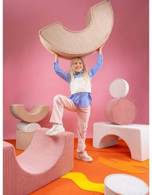 Teren de joacă din spumă roz 3 buc. din catifea reiată înălțime 37 cm 75x49 cm Rainbow Montessori – Wigiwama