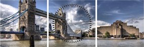 Tablou - Tower Bridge din Londra (cu ceas) (90x30 cm)
