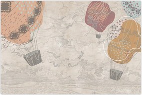 Tablou - Baloane deasupra orașului, nuanțe reci (90x60 cm)