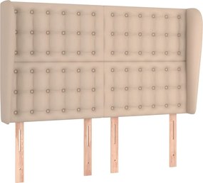 vidaXL Tăblie pat cu aripioare cappuccino 147x23x118/128 cm piele eco