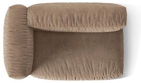 Modul pentru canapea modulară maro deschis cu tapițerie din catifea (cu colț pe partea stângă) Martina – Micadoni