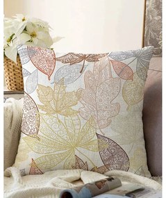 Față de pernă din amestec de bumbac Minimalist Cushion Covers Oriental Leaves, 55 x 55 cm