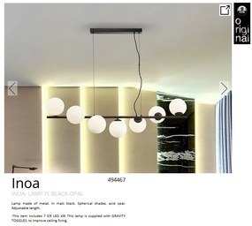 Lustra suspendata design modern Inoa negru/alb