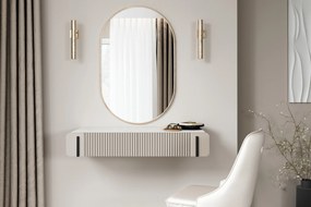 Masuta de toaleta suspendata Malmi 100 cm cu sertare - cashmir / crema bianca / negru