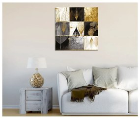 Tablou pe pânză Golden Leaves, 45 x 45 cm