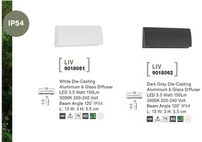 Mini Aplica LED ambientala pentru iluminat exterior IP54 LIV neagra