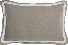 Pernă decorativă din in natural, 60 x 40 cm, 500 g, bej natural, husă cu fermoar, „Linen Cushion"