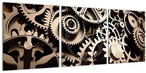 Tablou - Piese de ceas (cu ceas) (90x30 cm)
