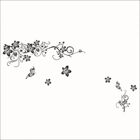 Sticker perete Black Flower Decor 6
