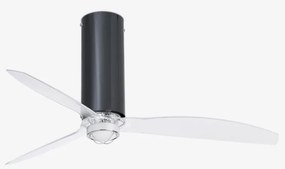 Lustra cu Ventilator si telecomanda TUBE FAN M LED negru/transparent