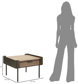 Măsuță de cafea maro din lemn de brad 60x60 cm Toronto – Mauro Ferretti