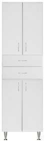 Dulap înalt Bianca Plus 60 cu 4 uși, 2 sertare, alb lucios