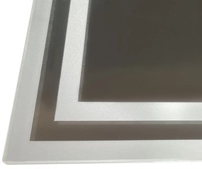 kleankin Miroir de salle de bain rectangulaire mural lumineux LED horizontal ou vertical, 100 x 60 cm | Aosom Romania