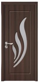 Usa Interior din MDF Novo Doors ND310, Cadru din Lemn Masiv, Geam Sablat, KIT COMPLET, Toc , Manere si balamale incluse (Culoare: Stejar Auriu,