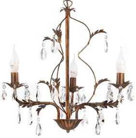 Lustră pe lanț TERESA 3xE14/6W/230V bronz ONLI